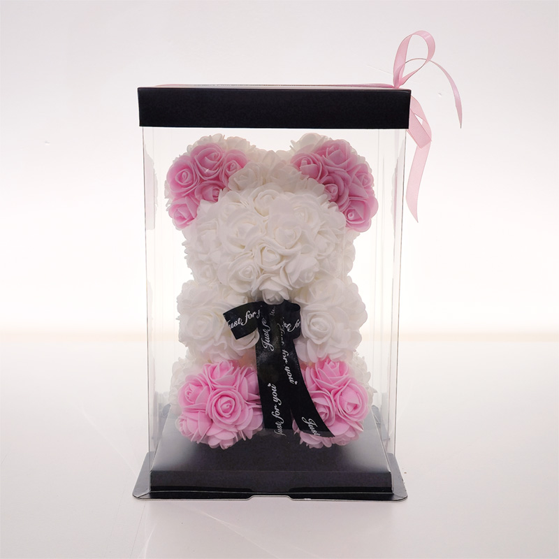 Oso de Rosas Blanco y Rosa de Foam