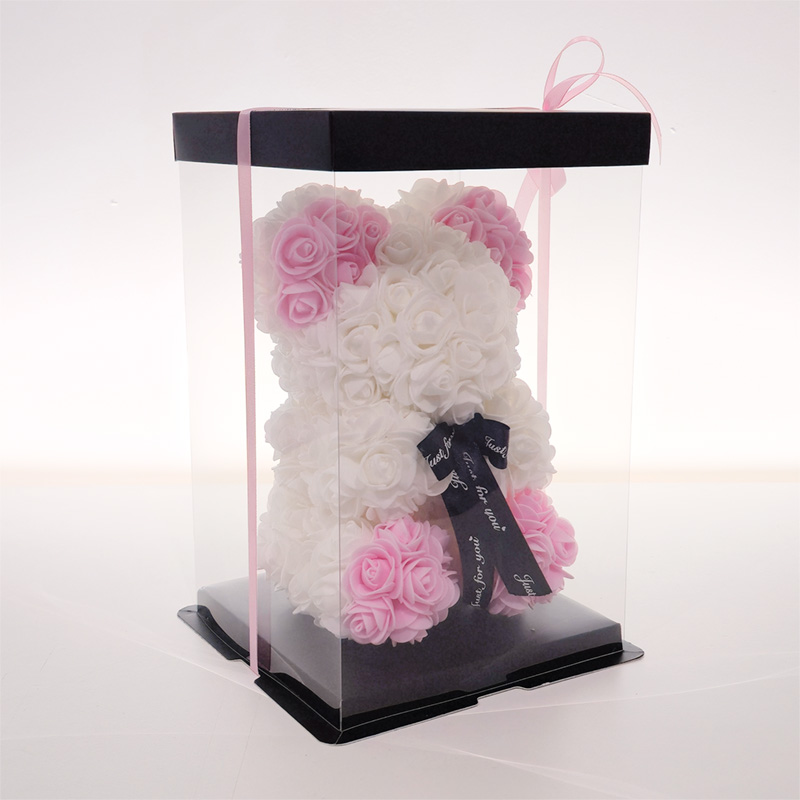Oso de Rosas Blanco y Rosa de Foam
