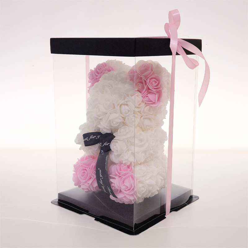 Oso de Rosas Blanco y Rosa de Foam