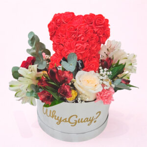Teddy Box – Caja de Flores con Oso Decorativo