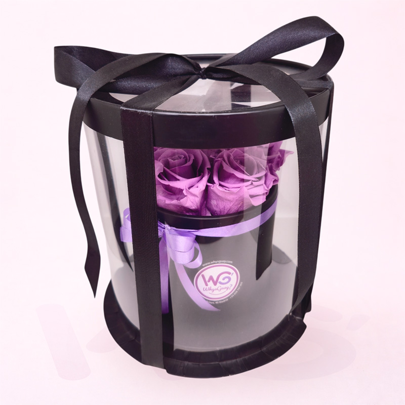 Box de Rosas Preservadas Violetas
