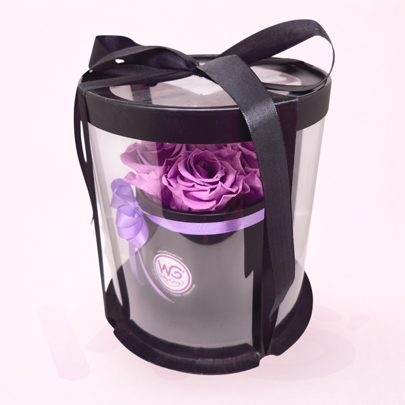 Box de Rosas Preservadas Violetas