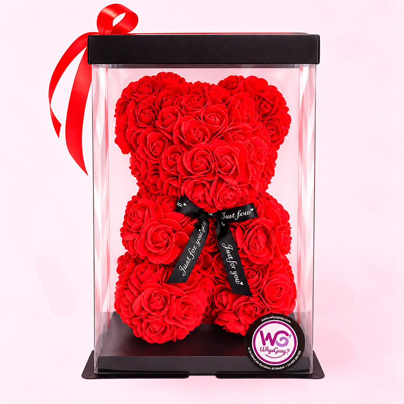 Oso de rosas FOAM Mini en color Rojo